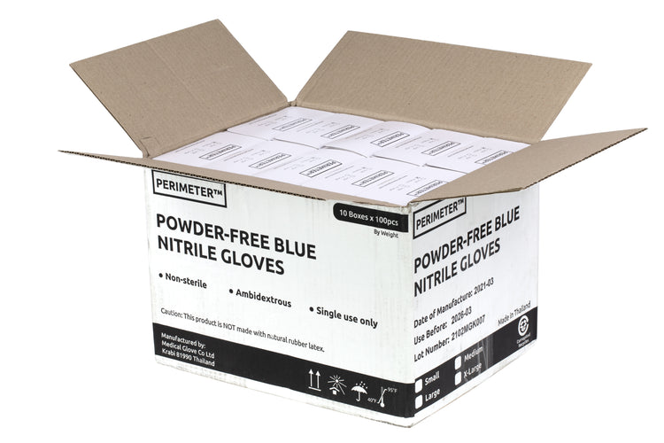 Perimeter® Nitrile Gloves Blue Light Duty (Box of 100)