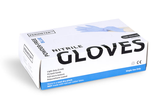 Perimeter® Nitrile Gloves Blue Light Duty (Box of 100)